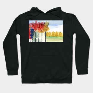 Fall Trees Abstract Art Print Hoodie